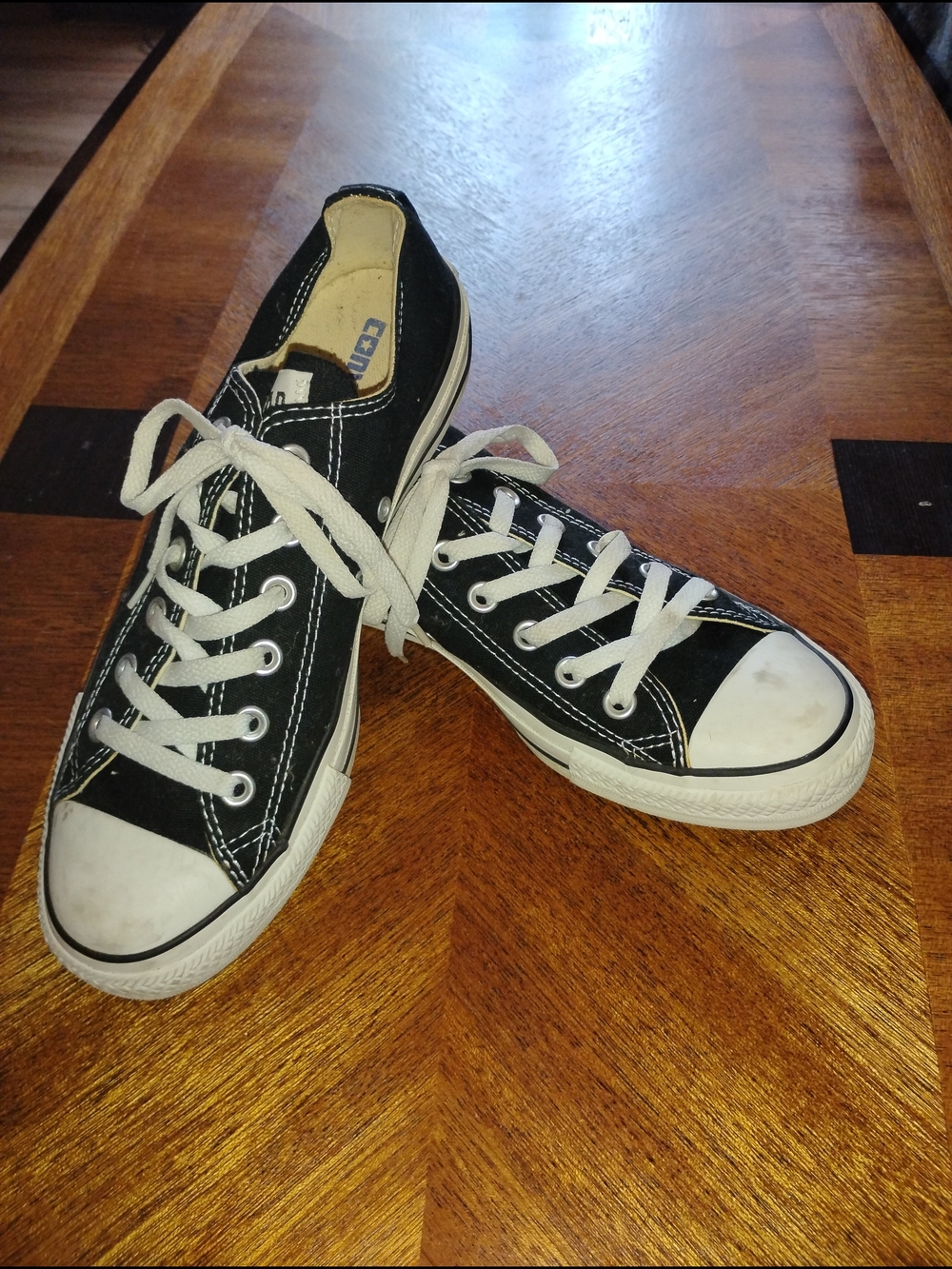 Classic Black Canvas Low-Top Sneakers - Men's